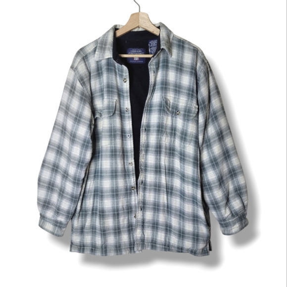Vtg Faded Glory Plaid Flannel Shirt Jacket M Grunge Y2K Skater Shacket Layering - Picture 1 of 11